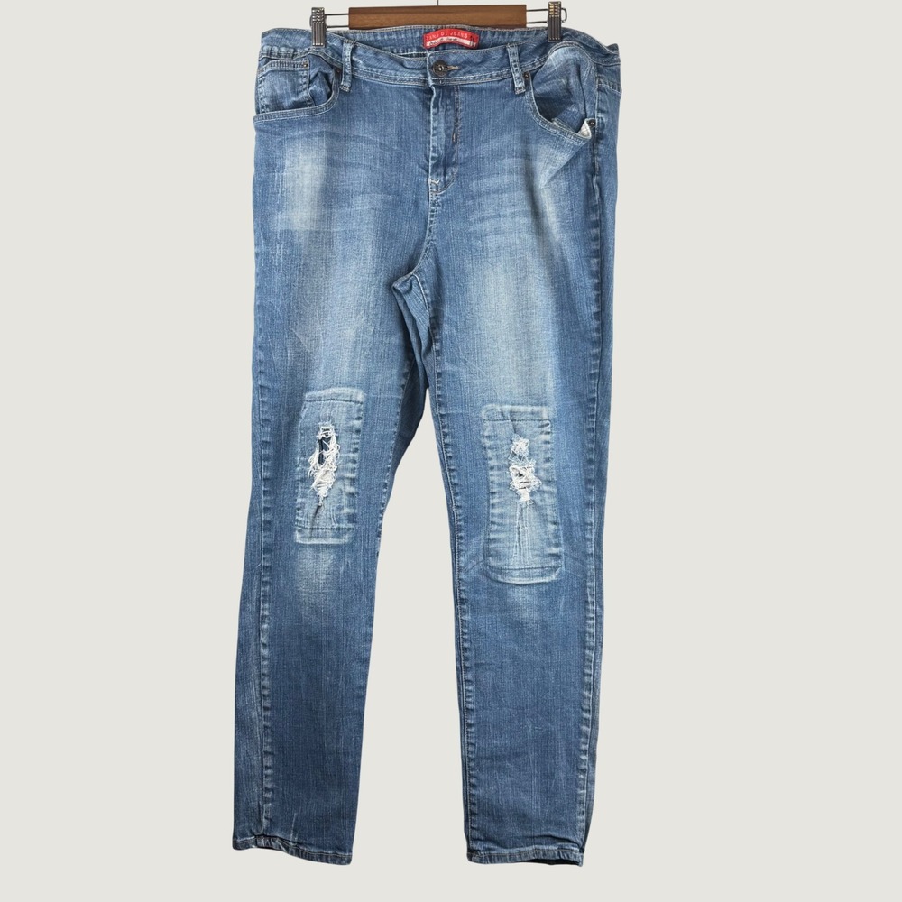 Zana Di Womens Distressed Mid Rise Jeans Size 18 (36x31) Stretch Rockin Denim - Picture 2 of 12